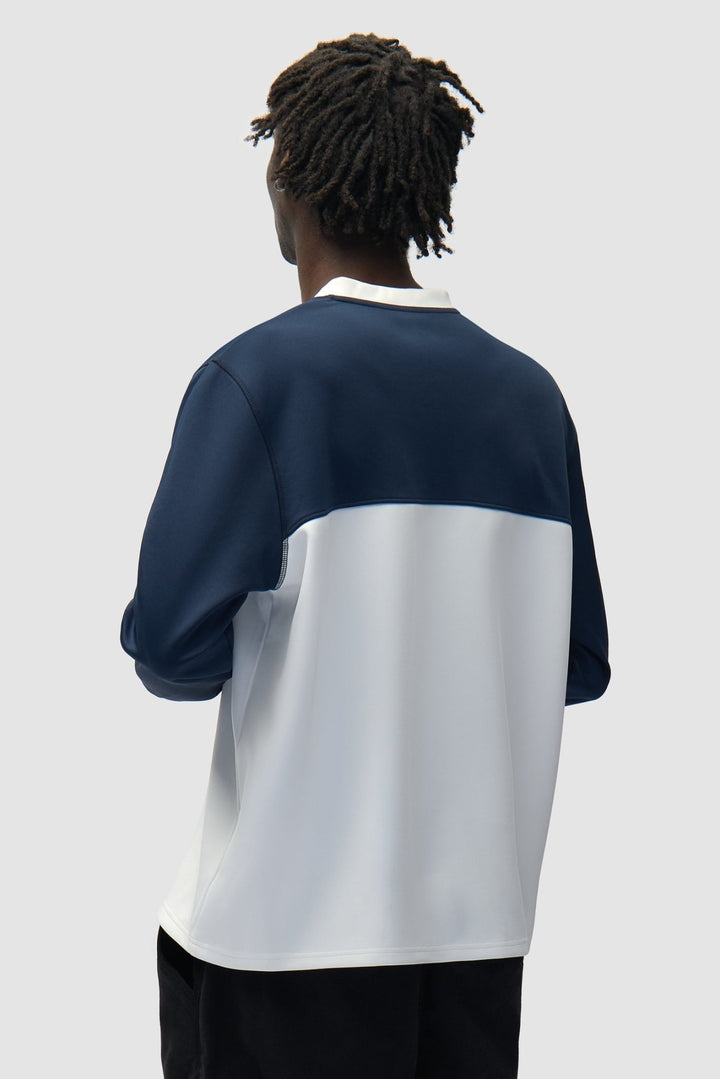 ARTE - T-Shirts Logo cercle à manches longues Blanc et Marine - Lothaire