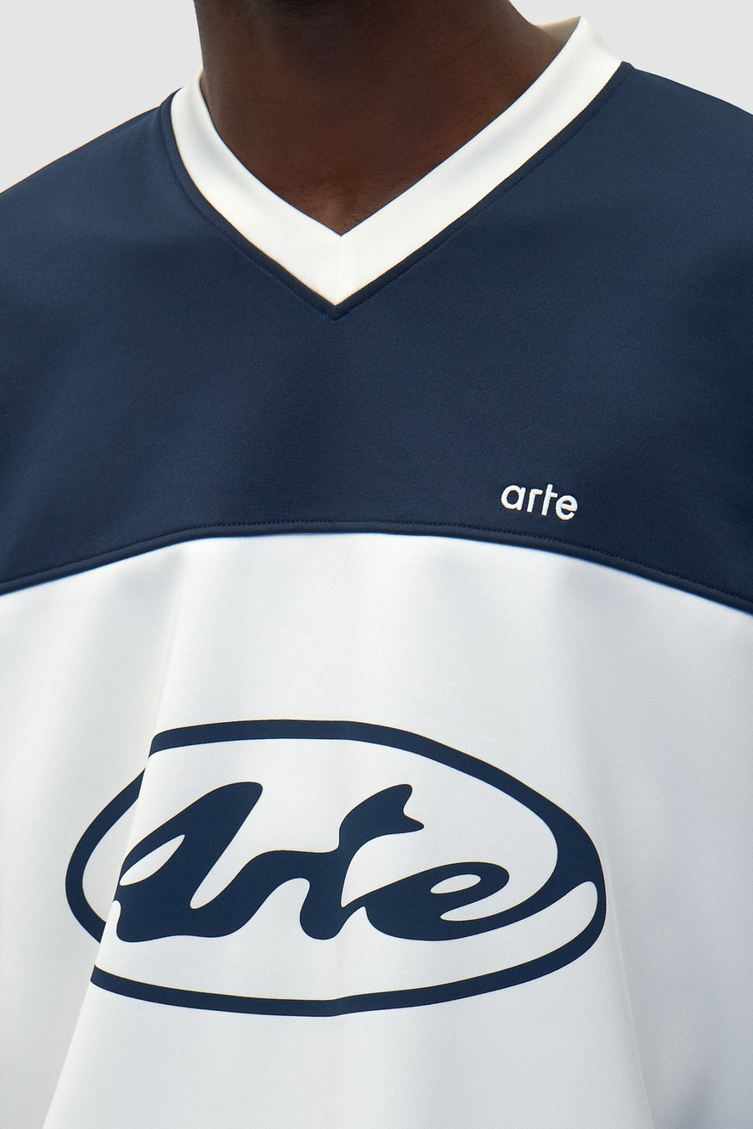 ARTE - T-Shirts Logo cercle à manches longues Blanc et Marine - Lothaire