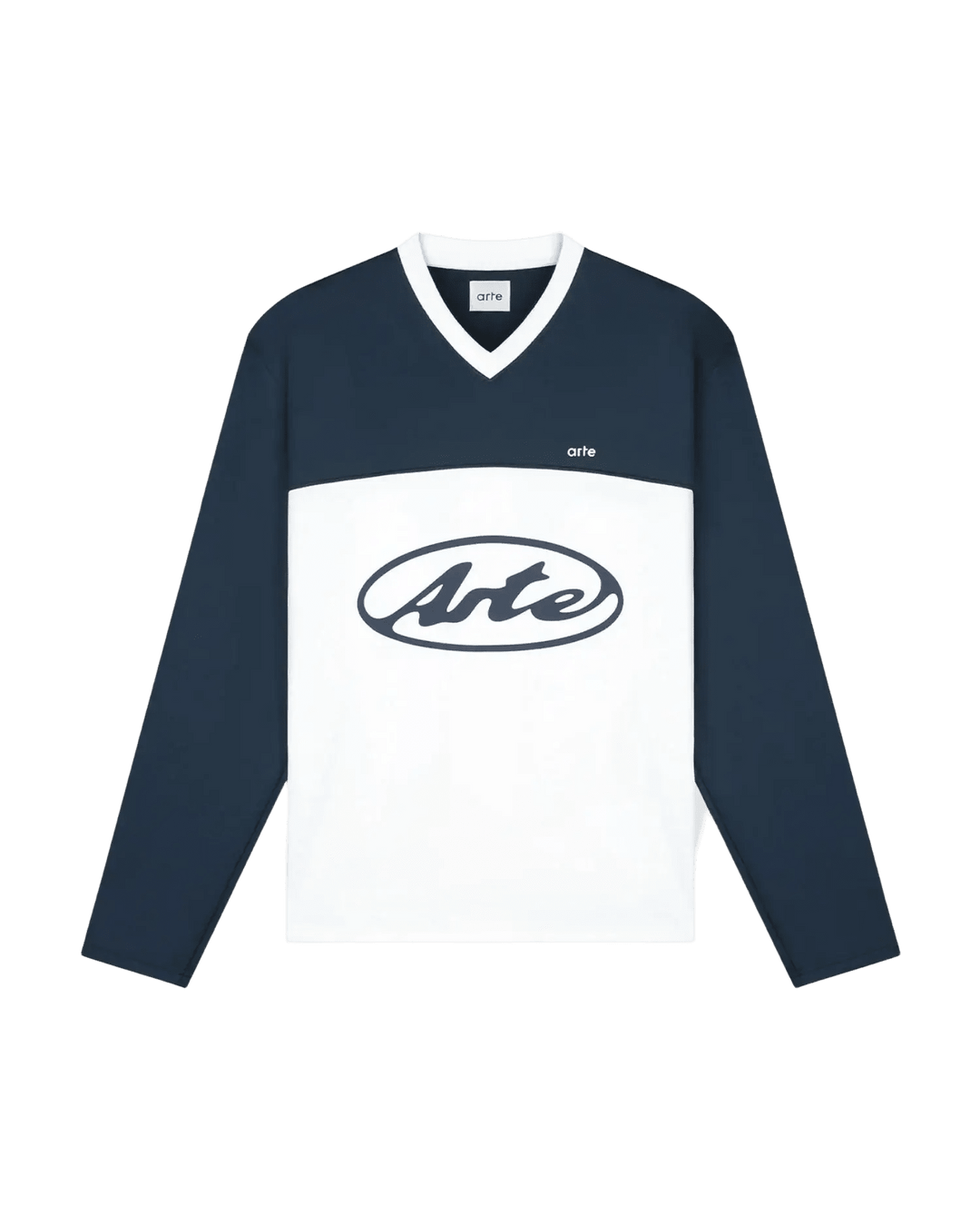 ARTE - T-Shirts Logo cercle à manches longues Blanc et Marine - Lothaire