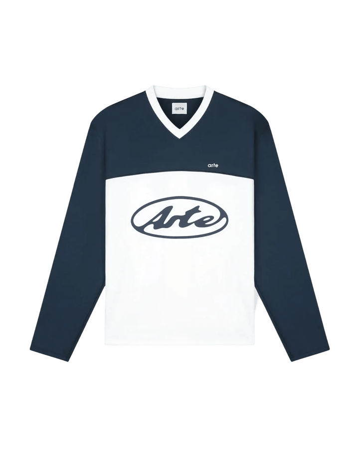 ARTE - T-Shirts Logo cercle à manches longues Blanc et Marine - Lothaire