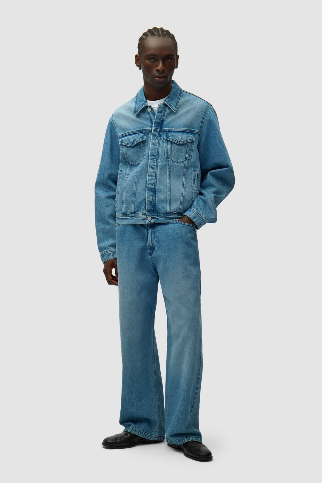 ARTE - Veste en jean avec logo cercle Bleu - Lothaire