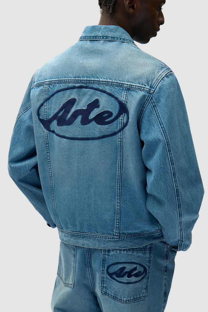 ARTE - Veste en jean avec logo cercle Bleu - Lothaire