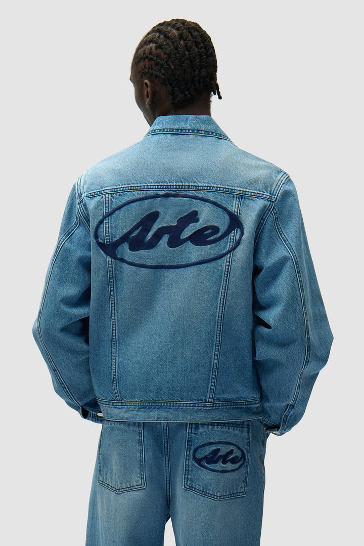 ARTE - Veste en jean avec logo cercle Bleu - Lothaire