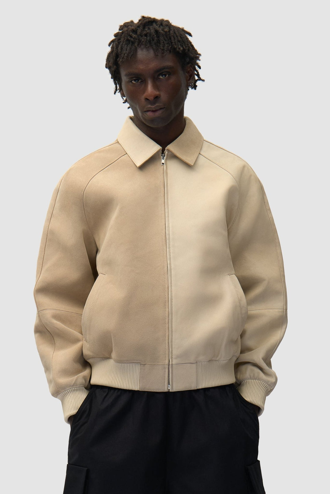 ARTE - Veste Multi - Matières en Cuir Crème - Lothaire