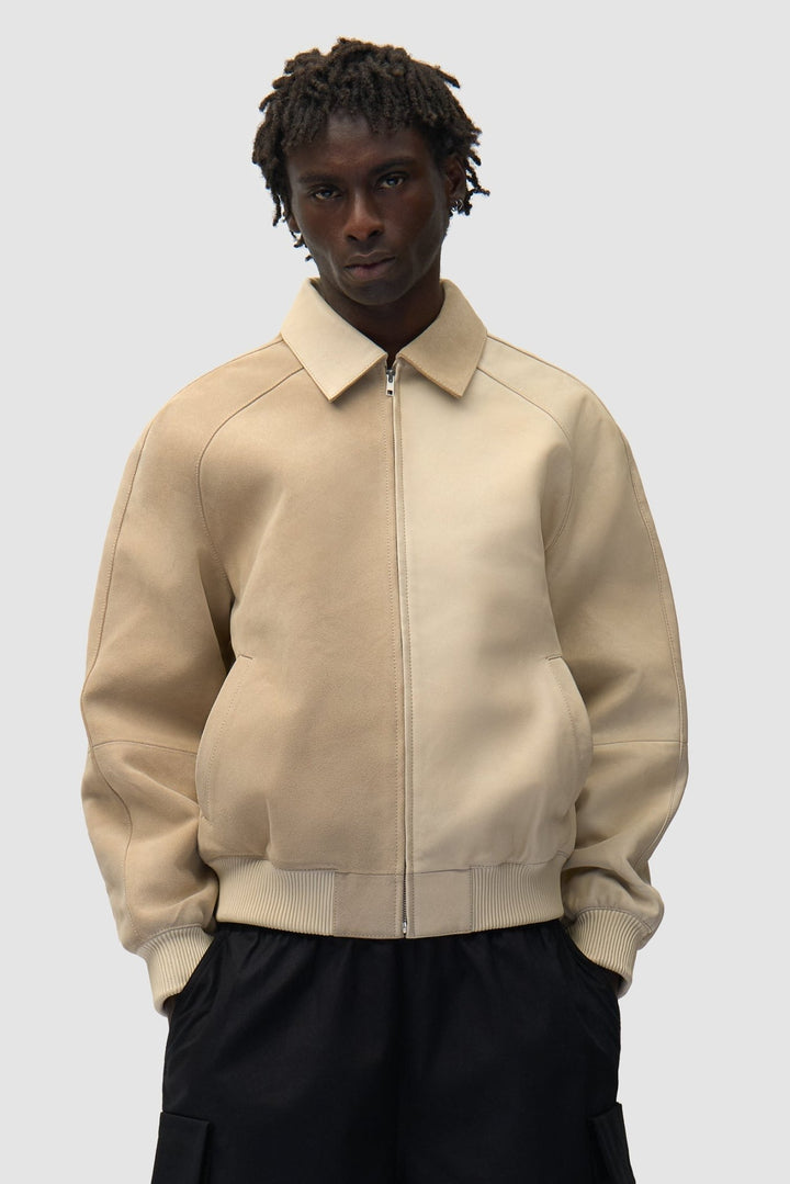 ARTE - Veste Multi - Matières en Cuir Crème - Lothaire