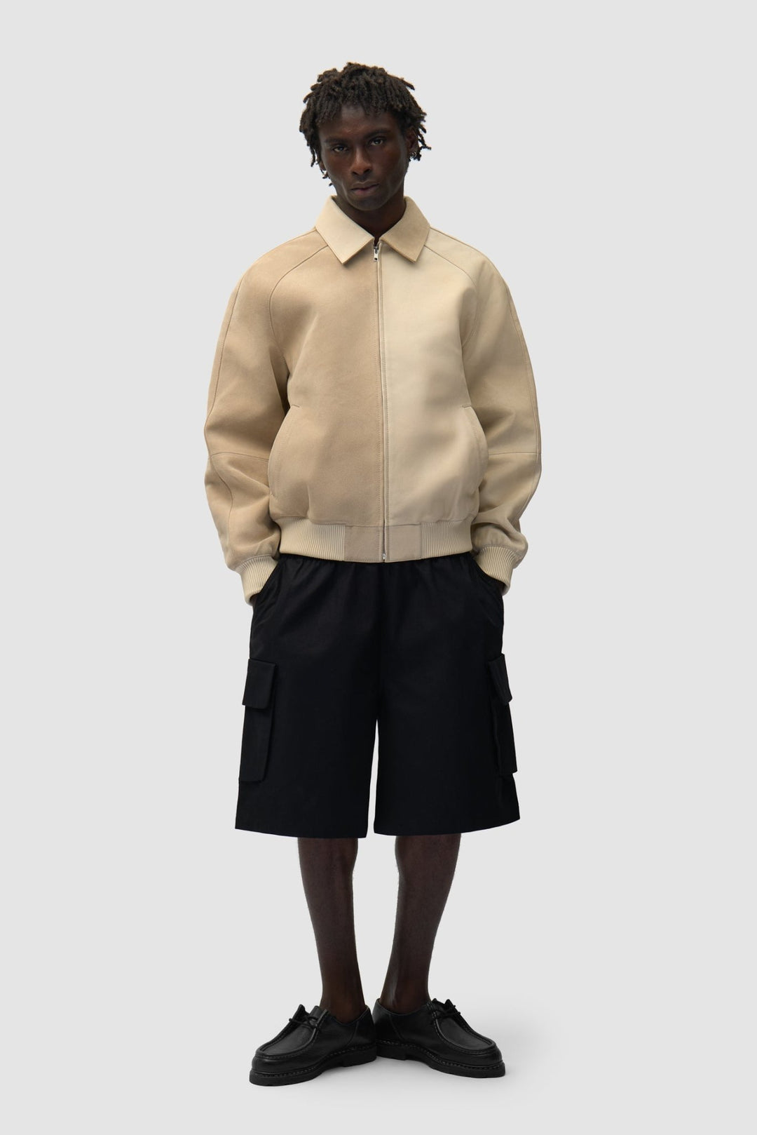 ARTE - Veste Multi - Matières en Cuir Crème - Lothaire