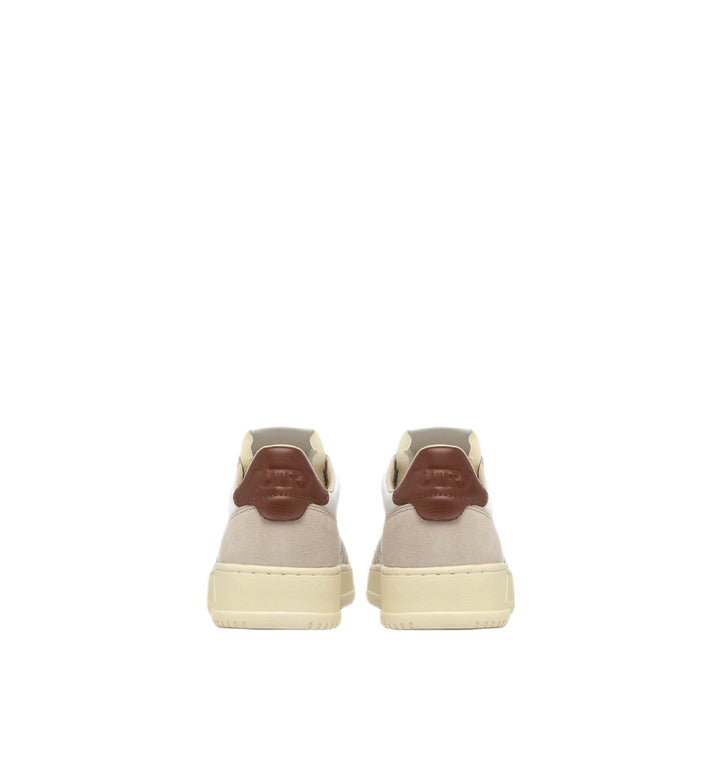 AUTRY - Basket basse Medalist cuir blanc et daim marron - Lothaire