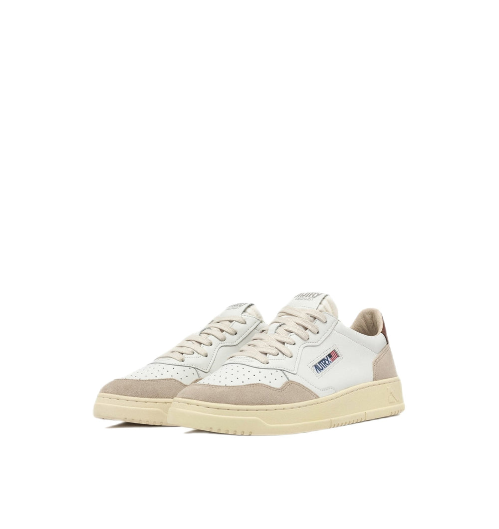 AUTRY - Basket basse Medalist cuir blanc et daim marron - Lothaire