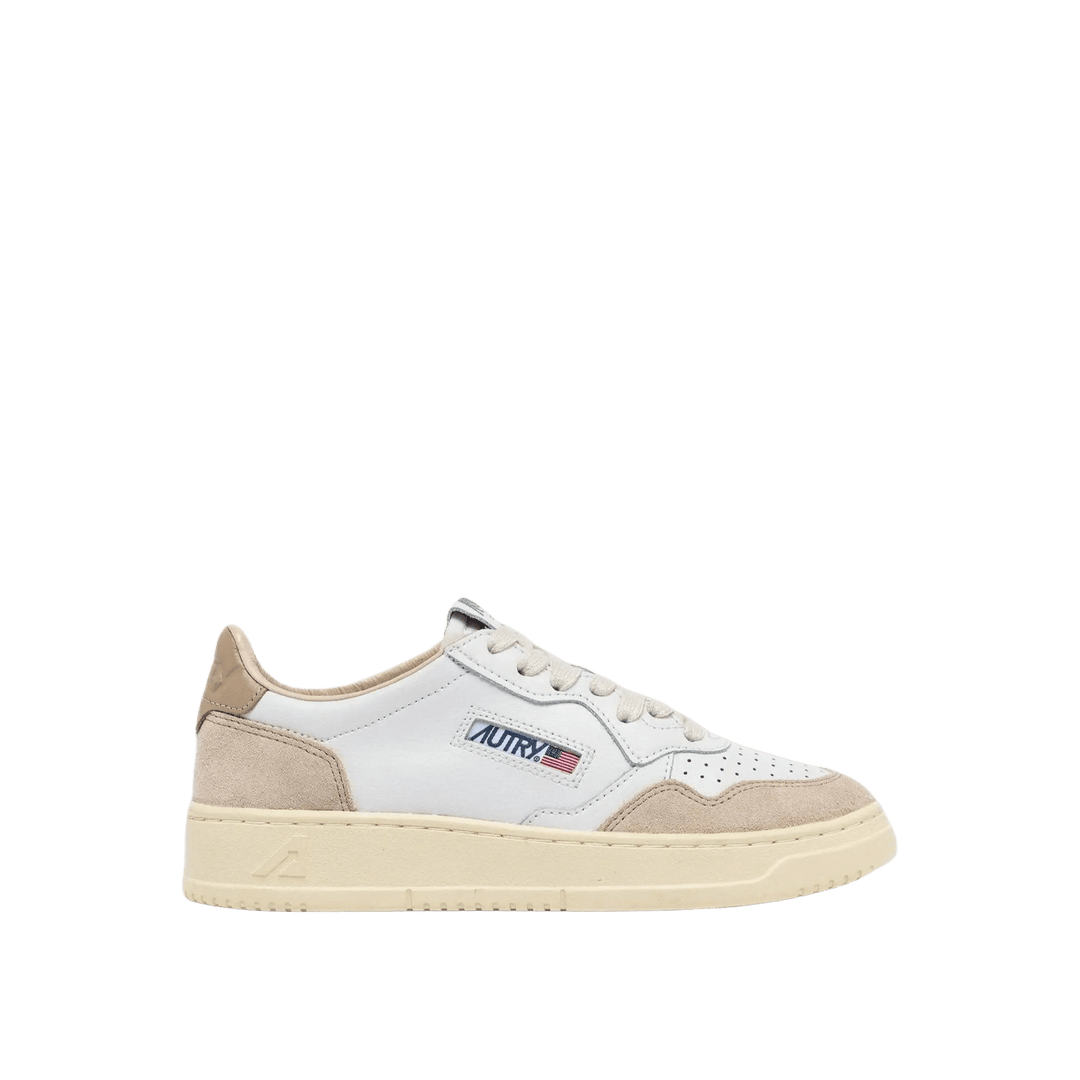 AUTRY - Basket basse Medalist cuir et daim blanc / beige - Lothaire