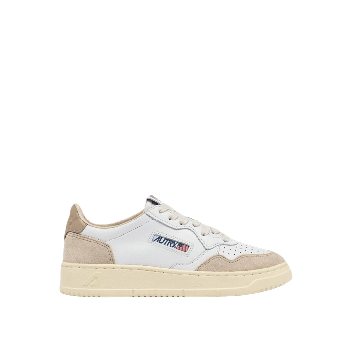 AUTRY - Basket basse Medalist cuir et daim blanc / beige - Lothaire