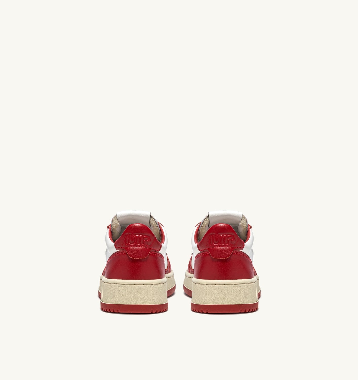 AUTRY - Baskets Basses Bicolores Medalist en cuir Blanc et Rouge – Lothaire