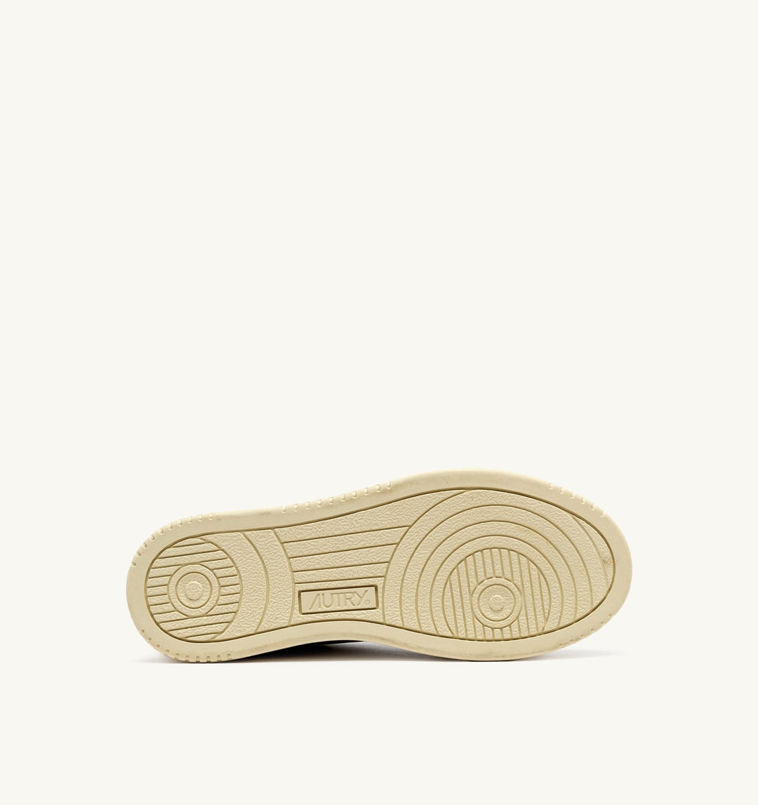 AUTRY - BASKETS MEDALIST LOW EN CUIR BLANC ET NOIR ET DAIM BEIGE - Lothaire