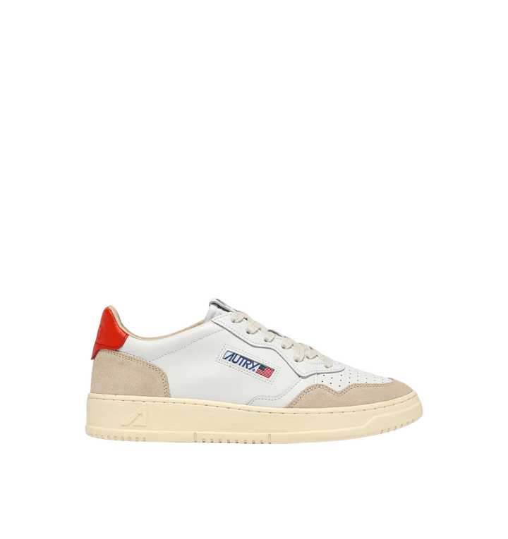 AUTRY - Baskets medalist low en cuir blanc et pumpkin et daim beige - Lothaire