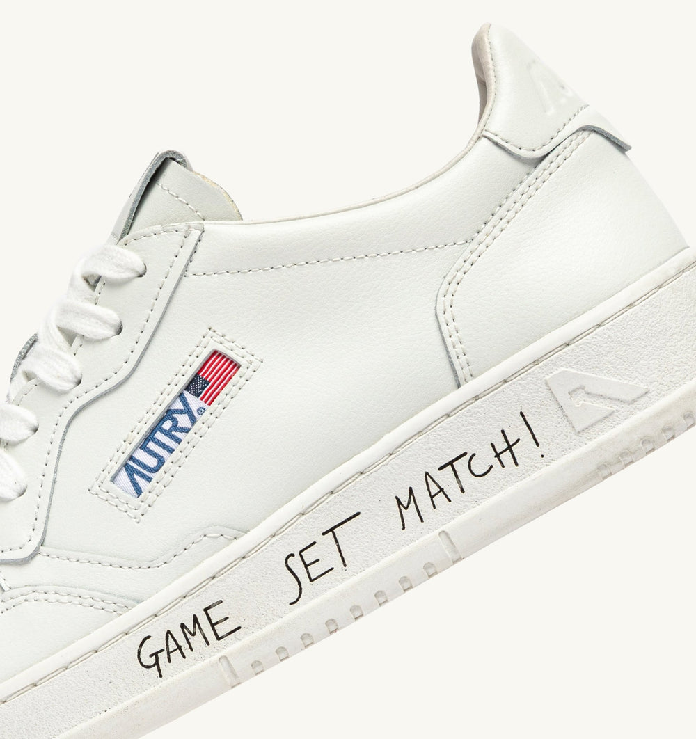 AUTRY - Baskets medalist low en cuir blanc total avec lettering - Lothaire