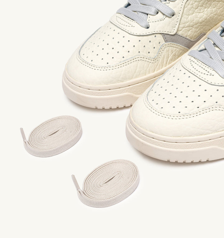 AUTRY - Baskets medalist low en cuir marshmallow et bleu - Lothaire