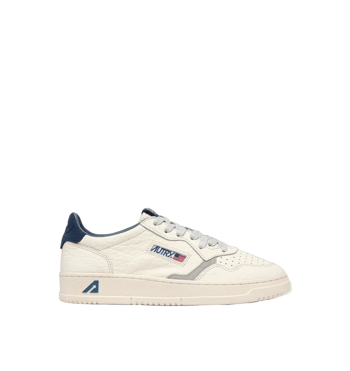 AUTRY - Baskets medalist low en cuir marshmallow et bleu - Lothaire