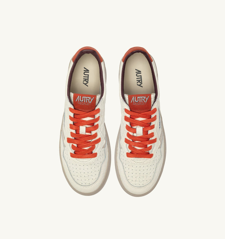 AUTRY - Baskets medalist low en cuir marshmallow et pumpkin - Lothaire