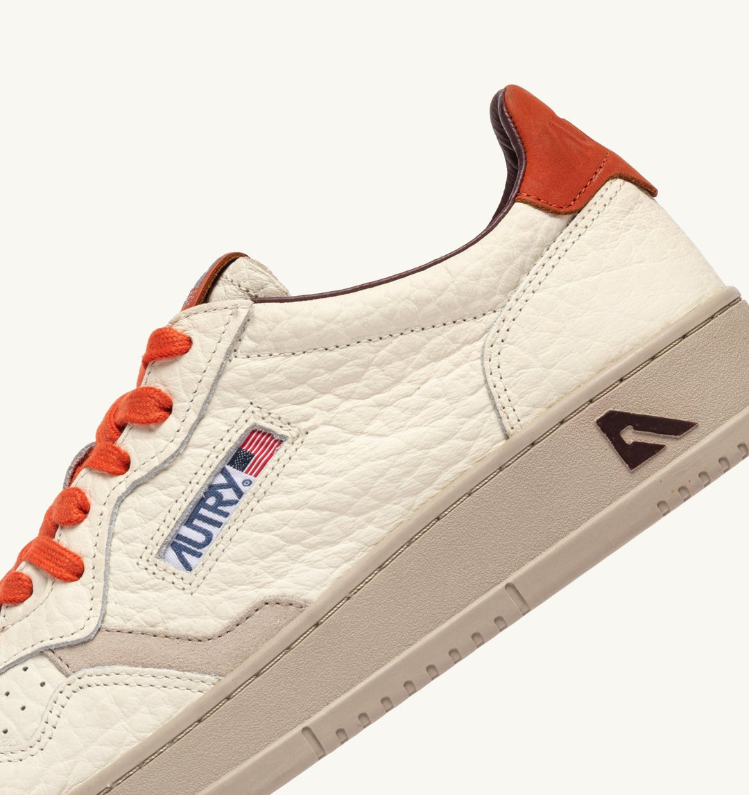 AUTRY - Baskets medalist low en cuir marshmallow et pumpkin - Lothaire