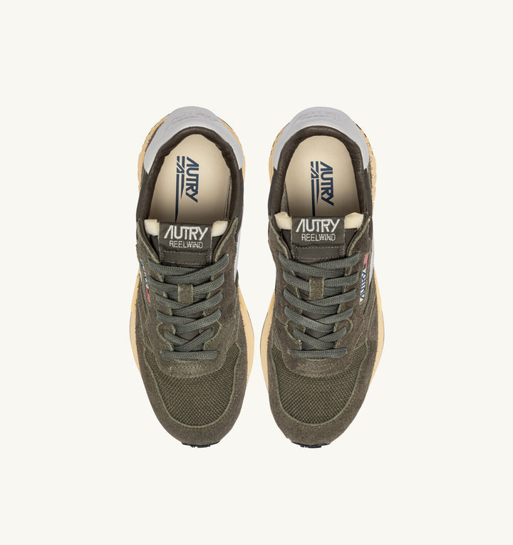 AUTRY - Baskets reelwind low en nylon et daim olive et harb mist - Lothaire