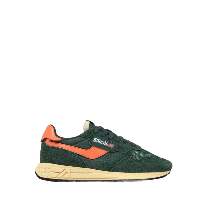AUTRY - BASKETS REELWIND LOW EN NYLON ET DAIM vert et orange - Lothaire