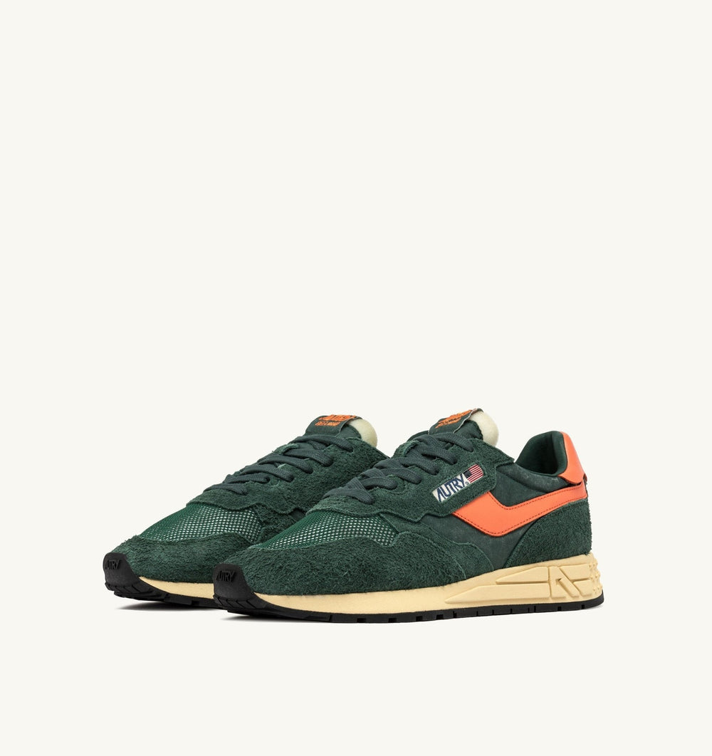 AUTRY - BASKETS REELWIND LOW EN NYLON ET DAIM vert et orange - Lothaire