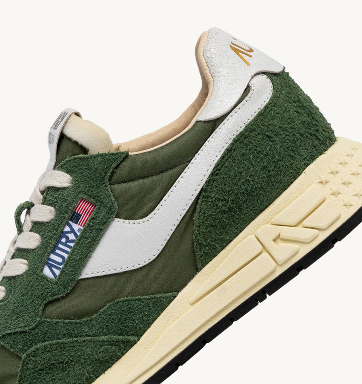 AUTRY - BASKETS REELWIND LOW EN NYLON ET DAIM VERT MILITARY - Lothaire