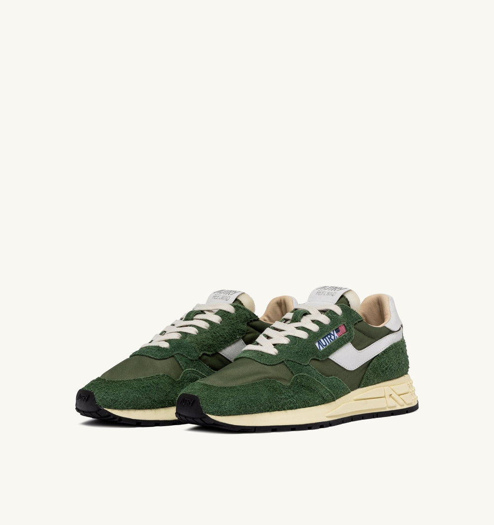 AUTRY - BASKETS REELWIND LOW EN NYLON ET DAIM VERT MILITARY - Lothaire