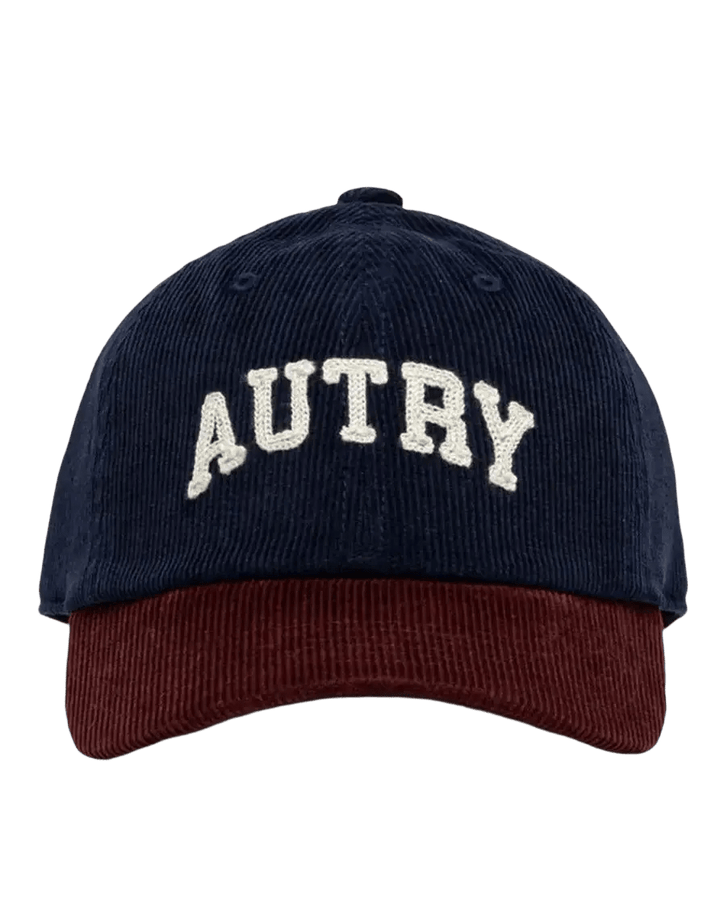 AUTRY - Casquette Bicolore en Velours Côtelé Bleu Foncé - Lothaire