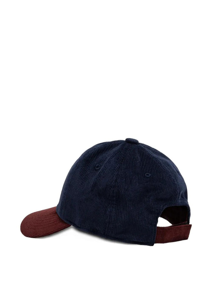 AUTRY - Casquette Bicolore en Velours Côtelé Bleu Foncé - Lothaire