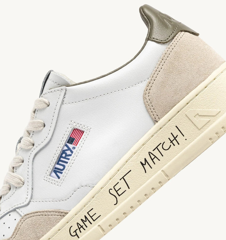 AUTRY - Sneakers Medalist Low en cuir Blanc et Vert - Lothaire
