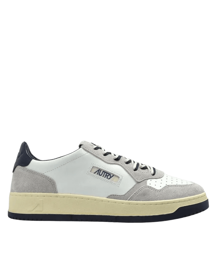 AUTRY - Sneakers Medalist Low en cuir et suède Blanc / Gris - Lothaire
