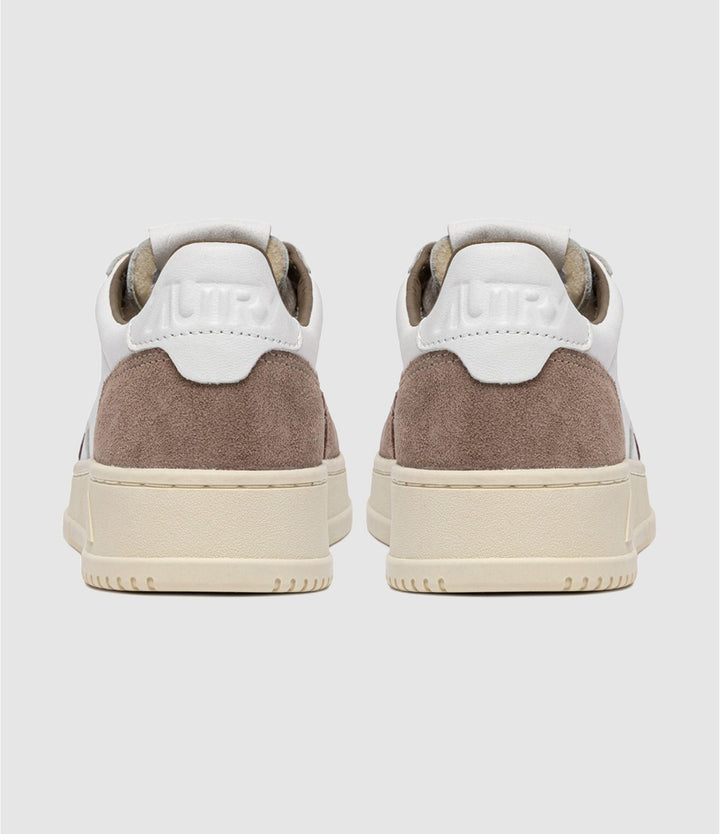 AUTRY - Sneakers Medalist Low pour homme en cuir et daim Blanc et Antilope - Lothaire