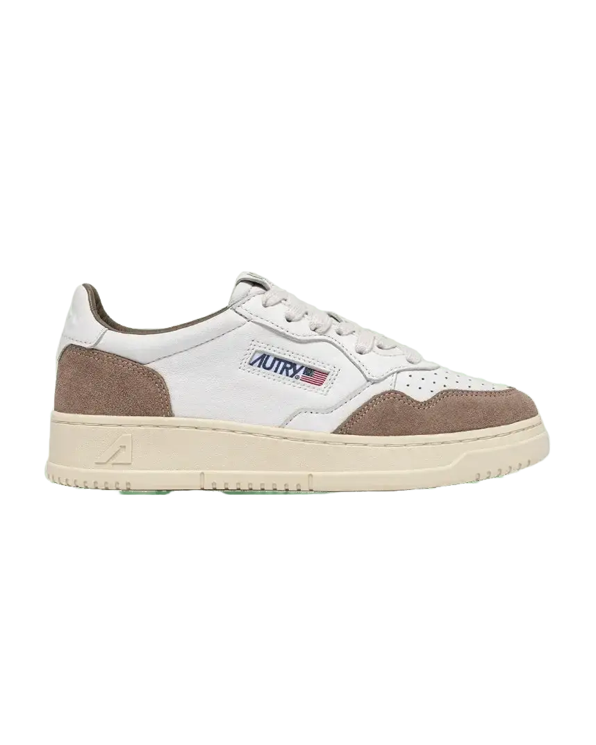 AUTRY - Sneakers Medalist Low pour homme en cuir et daim Blanc et Antilope - Lothaire