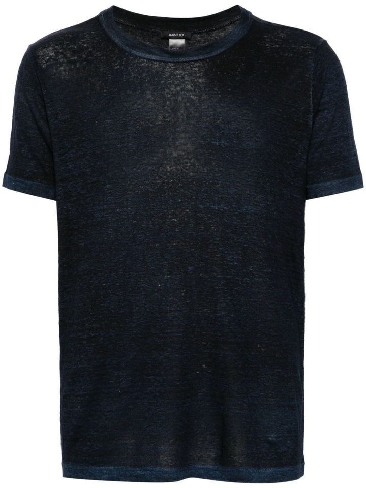 Avant Toi - T Shirt en lin navy - Lothaire