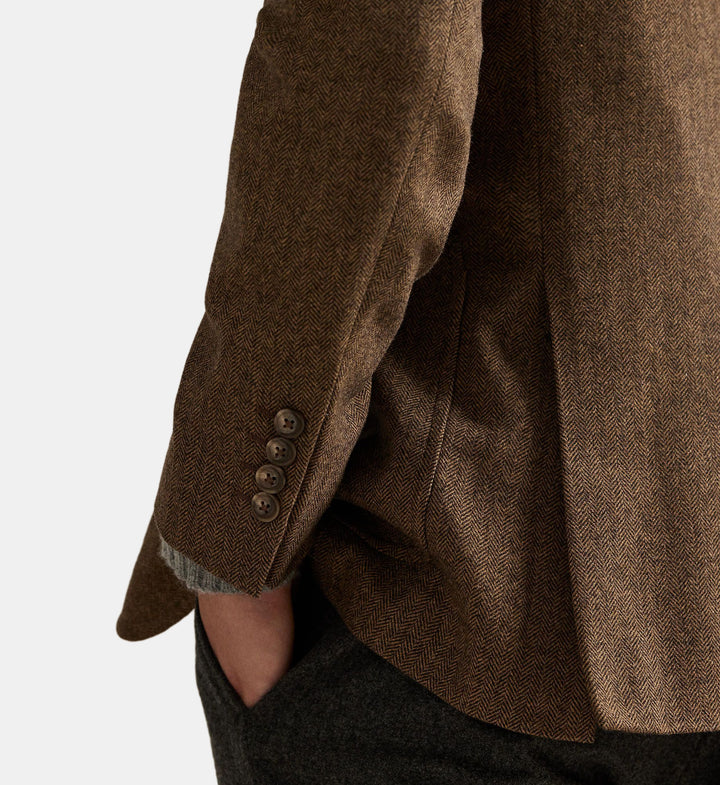 POLO RALPH LAUREN - Blazer Modern Fit à chevrons Marron