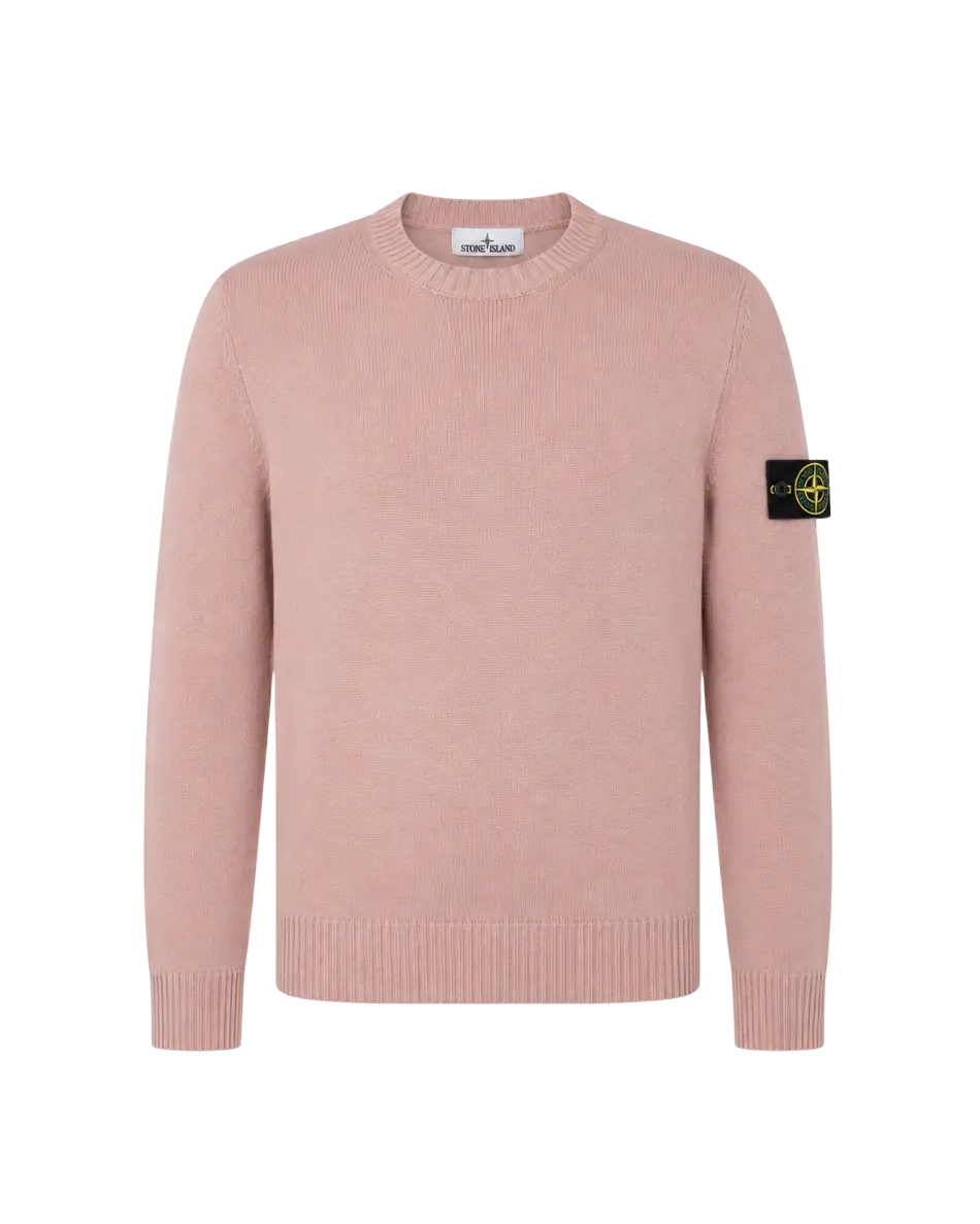 STONE ISLAND - Pull col rond en laine Rose antique