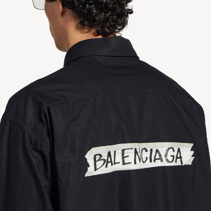 BALENCIAGA - Men's Masking Tape Long Sleeve Shirt Noir - Lothaire