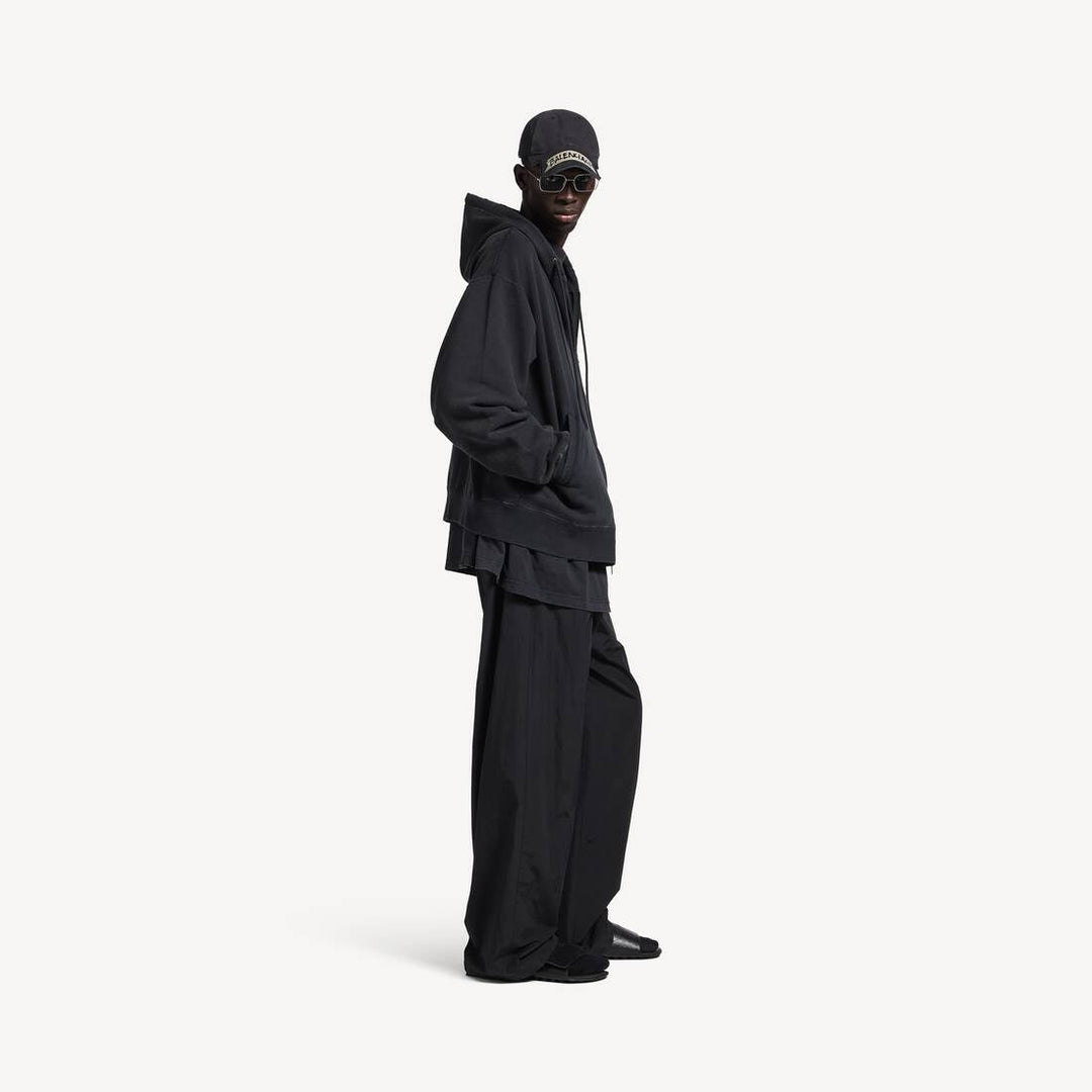 BALENCIAGA - Men's Masking Tape Oversized Zip - up Hoodie Noir - Lothaire