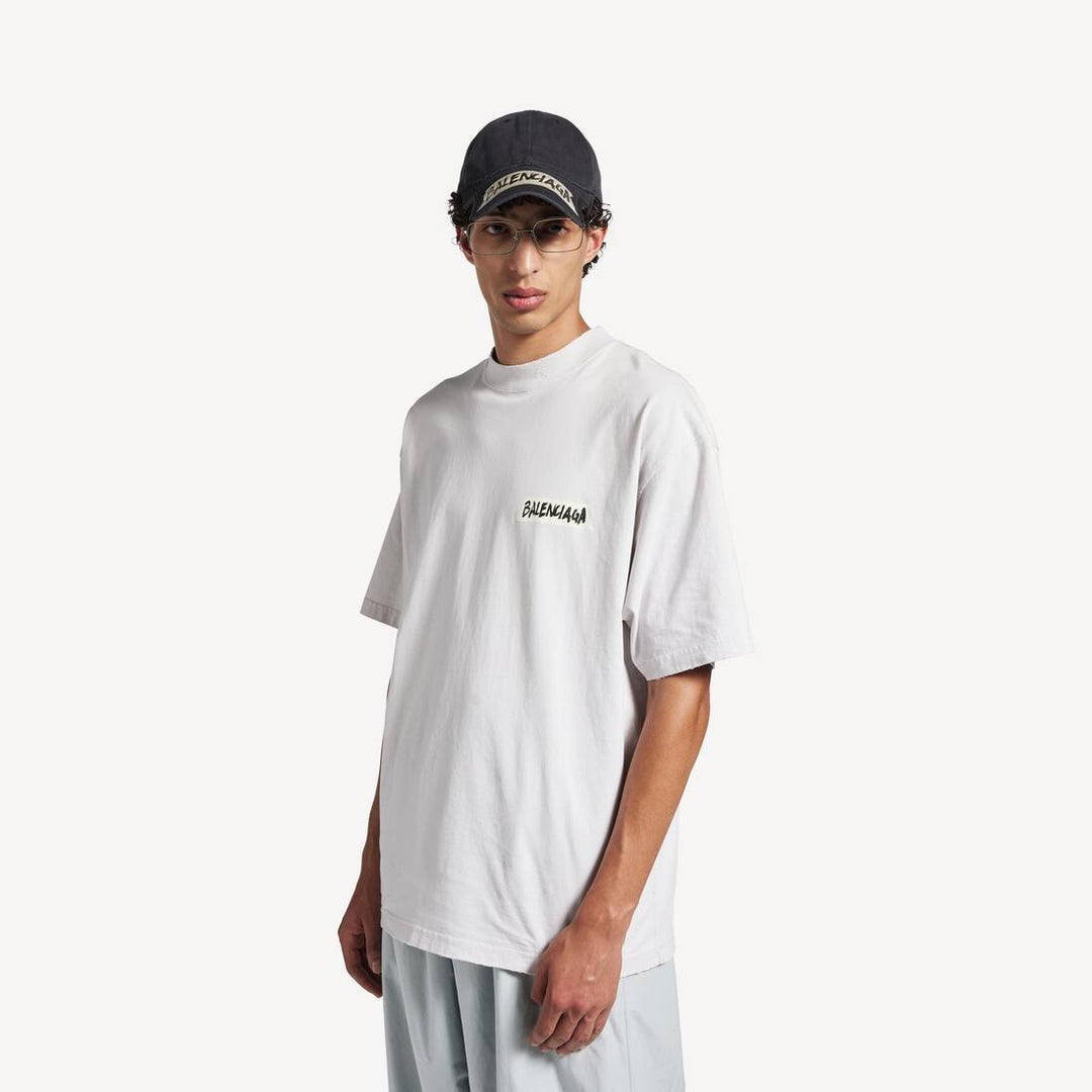 BALENCIAGA - Men's Masking Tape T-shirt Blanc - Lothaire