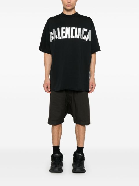 BALENCIAGA - t-shirt à bande logo noir et argent - Lothaire