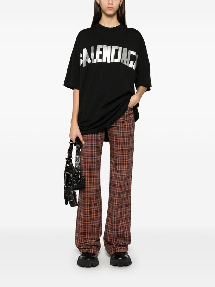 BALENCIAGA - t-shirt à bande logo noir et argent - Lothaire