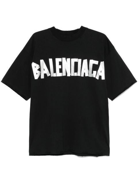 BALENCIAGA - t-shirt à bande logo noir et argent - Lothaire