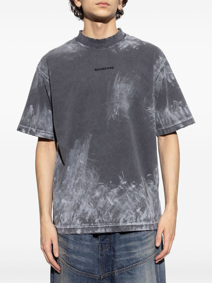 BALENCIAGA - t-shirt à effet délavé noir - Lothaire