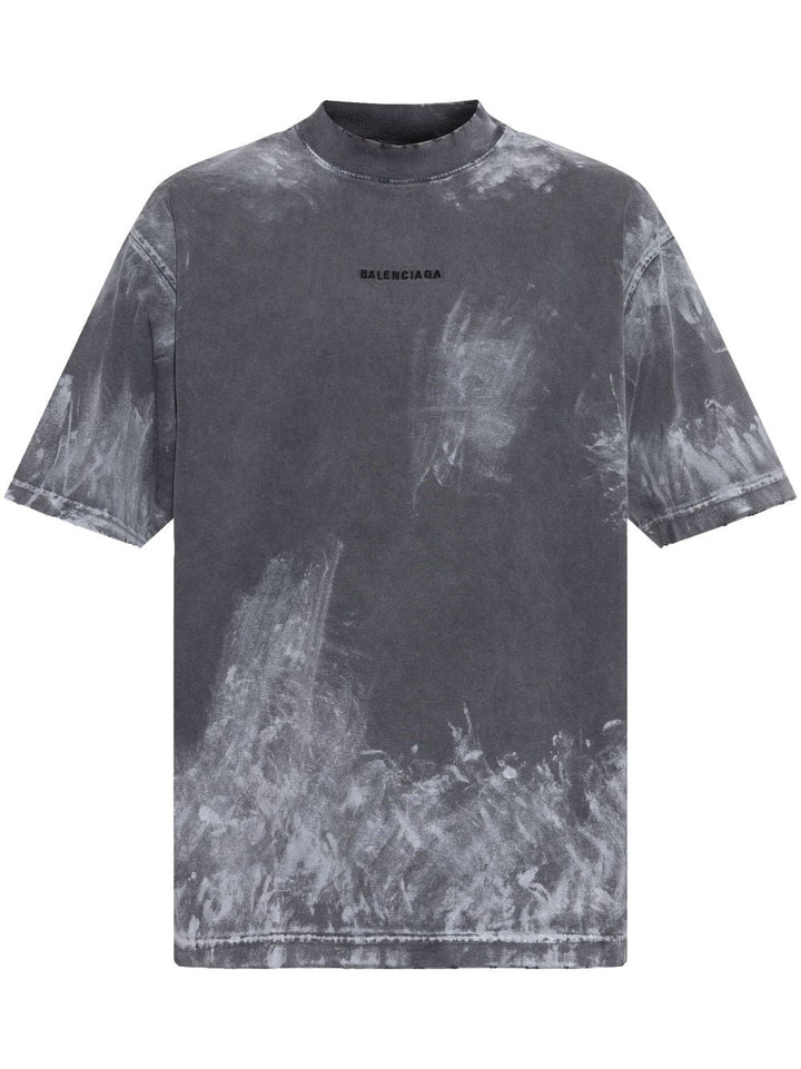 BALENCIAGA - t-shirt à effet délavé noir - Lothaire