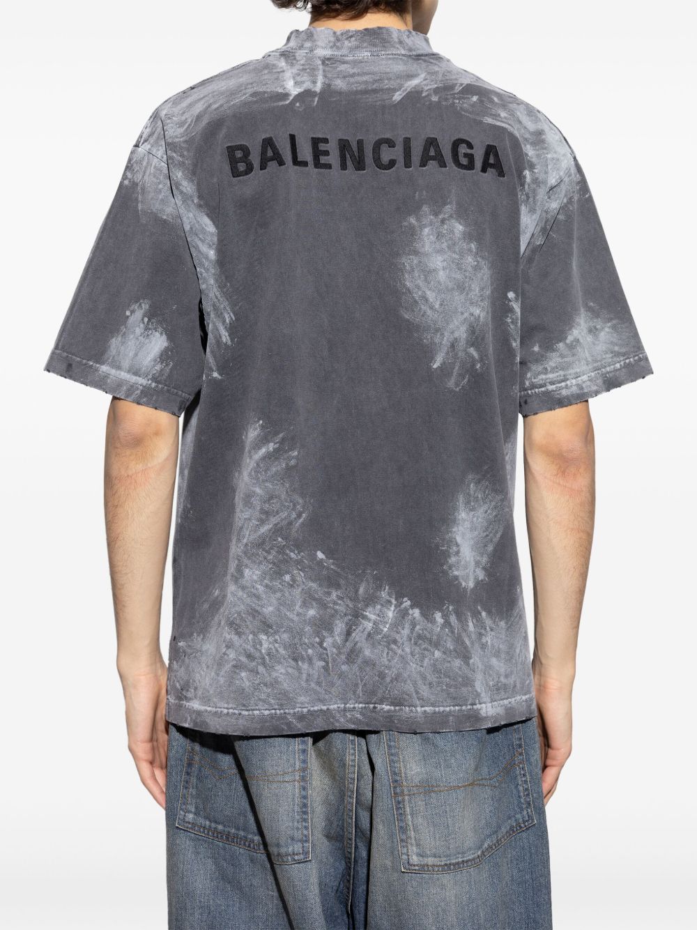 BALENCIAGA - t-shirt à effet délavé noir - Lothaire