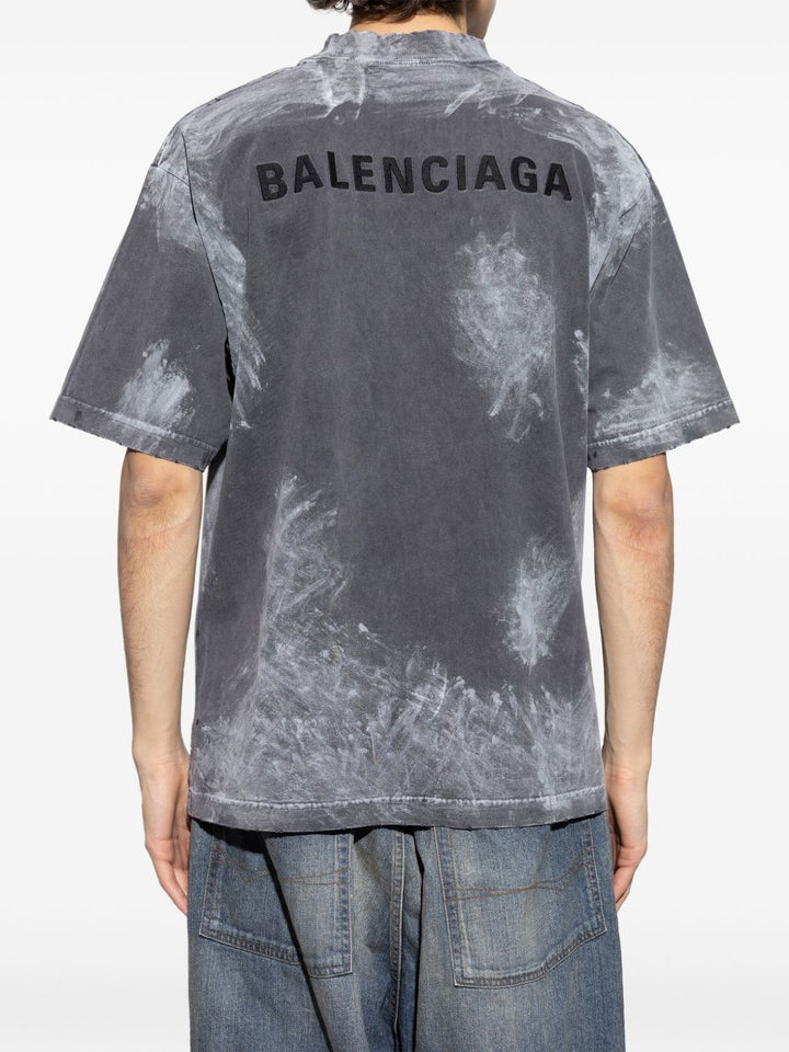 BALENCIAGA - t-shirt à effet délavé noir - Lothaire