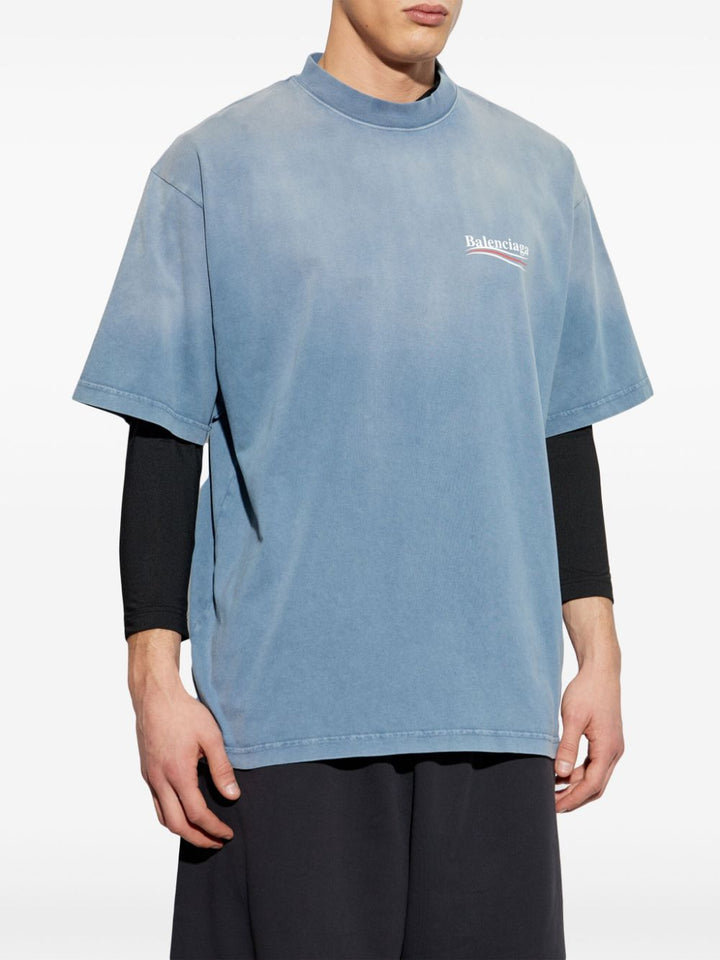 BALENCIAGA - t-shirt à logo imprimé bleu - Lothaire