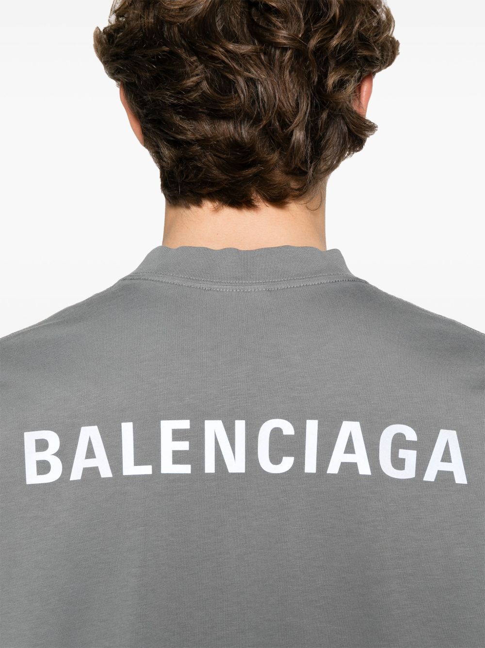 BALENCIAGA - t-shirt à logo imprimé gris - Lothaire