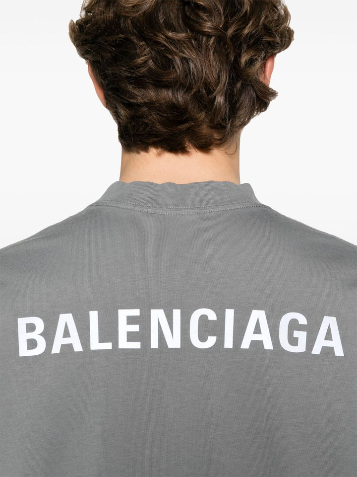 BALENCIAGA - t-shirt à logo imprimé gris - Lothaire