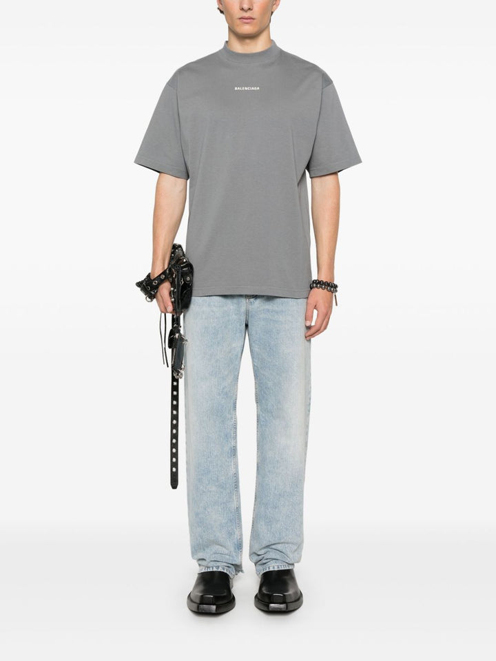 BALENCIAGA - t-shirt à logo imprimé gris - Lothaire